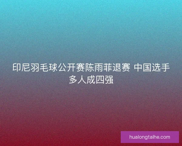 印尼羽毛球公开赛陈雨菲退赛 中国选手多人成四强