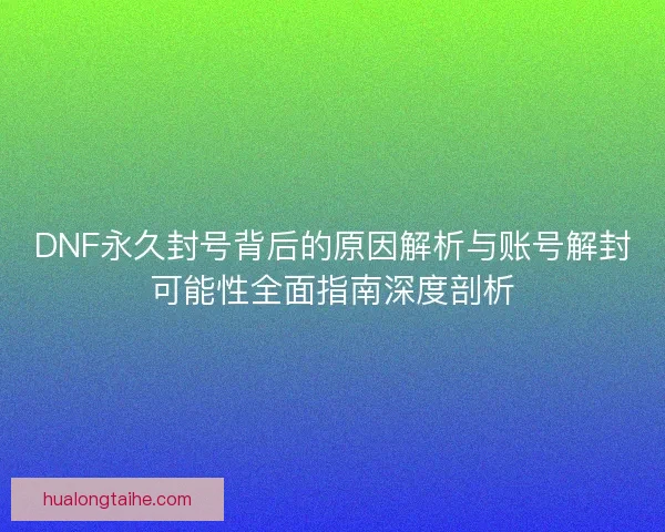 DNF永久封号背后的原因解析与账号解封可能性全面指南深度剖析